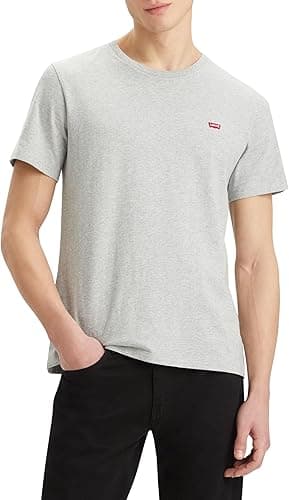 Levi's Men's Ss Original Housemark Tee- Core Chesthit Logo T-Shirt, Mid Tone Grey Heather Jersey, L