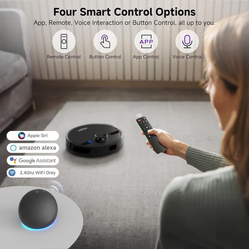 MONSGA Robot Vacuum with Mop, 7000Pa Powerful Suction, Lidar Navigation Robotic Vacuum with 3.5L Self-Empty Station, 180mins Runtime, APP/Remote/Voice Control, for Hard Floors and Carpets (MS1MAX) - 8