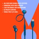 JBL Tune 310 C Hi-Res Wired Earbuds with Microphone, Flat Tangle-Free Cable, 3-Button Remote, EQ Presets Control and Volume Adjustment, White - 4