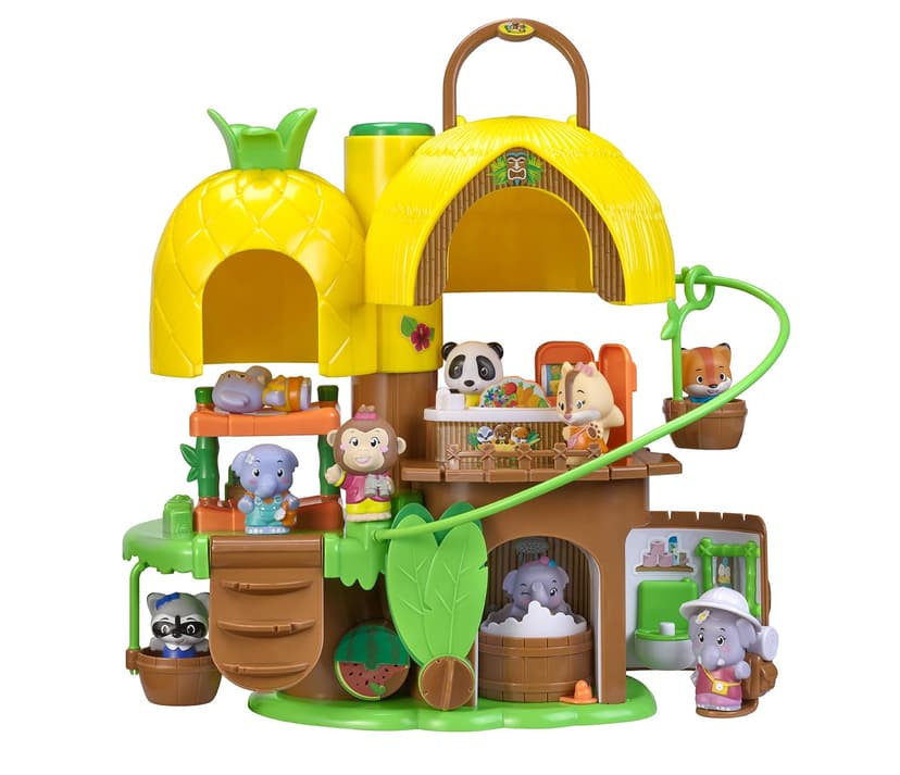 Klorofil – Casa Tropicale Mondo in Miniatura – Da 18 Mesi – Camera, Cucina, Bagno, Teleferica – Pop Up, Specchio, Ruota Frutta – 1 Personaggio Incluso – Idea Regalo Giocattolo Bambino - 4