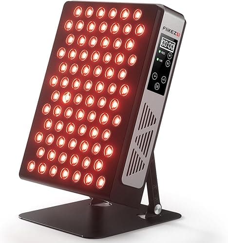FliKEZE Red Light Panel, 78 Lamp Beads, 2 Chips (850nm, 660nm) Infrared Lamp with Timer, 180° Adjustable Stand Performance for Family, Sports