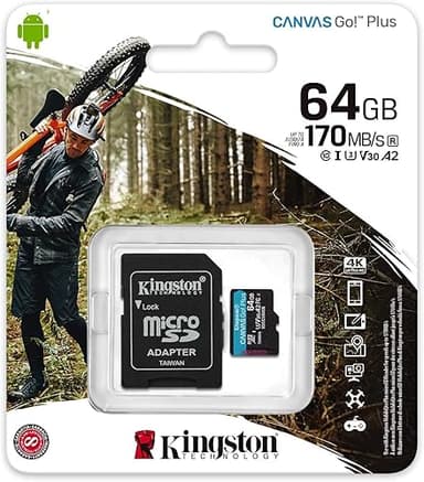 Kingston 64GB microSDXC Canvas Go Plus 170MB/s Read UHS-I…