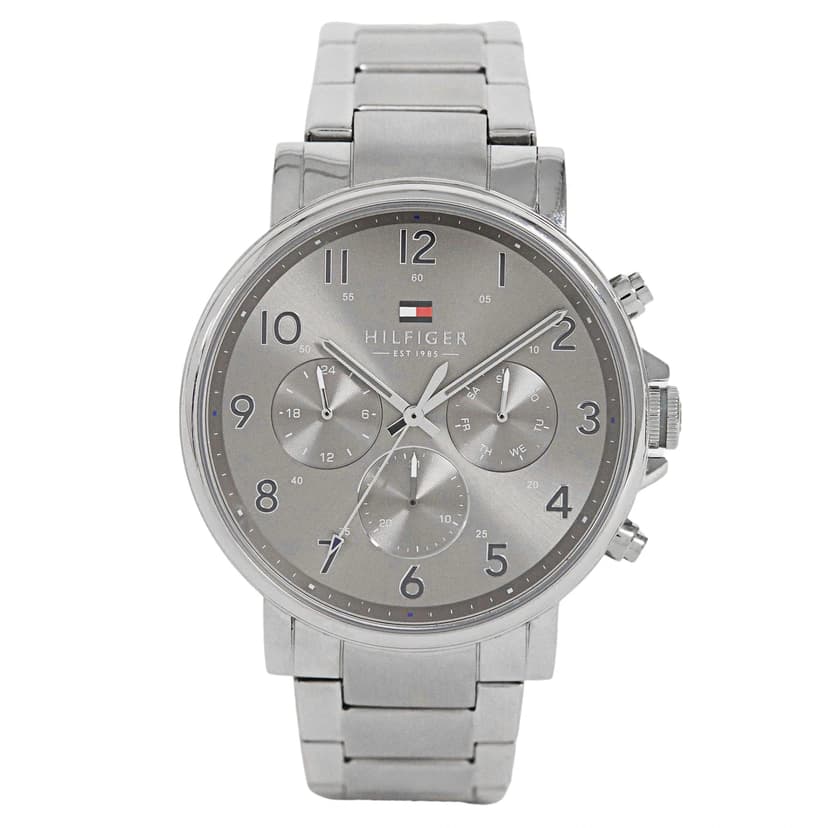 Tommy Hilfiger Men's 46mm Analogue Multifunction Quartz Watch - 3 Sub-Dials, Stainless Steel or Leather Bracelet, 5 ATM Water Resistance - 1