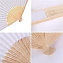 iZoeL 24 Wedding Fan White Paper Fan Handheld Hand Fan Folding for Guests White Traditional Fans Sumner Gifts for Church Hen Party Wedding Decorations DIY Wall Decor - 7