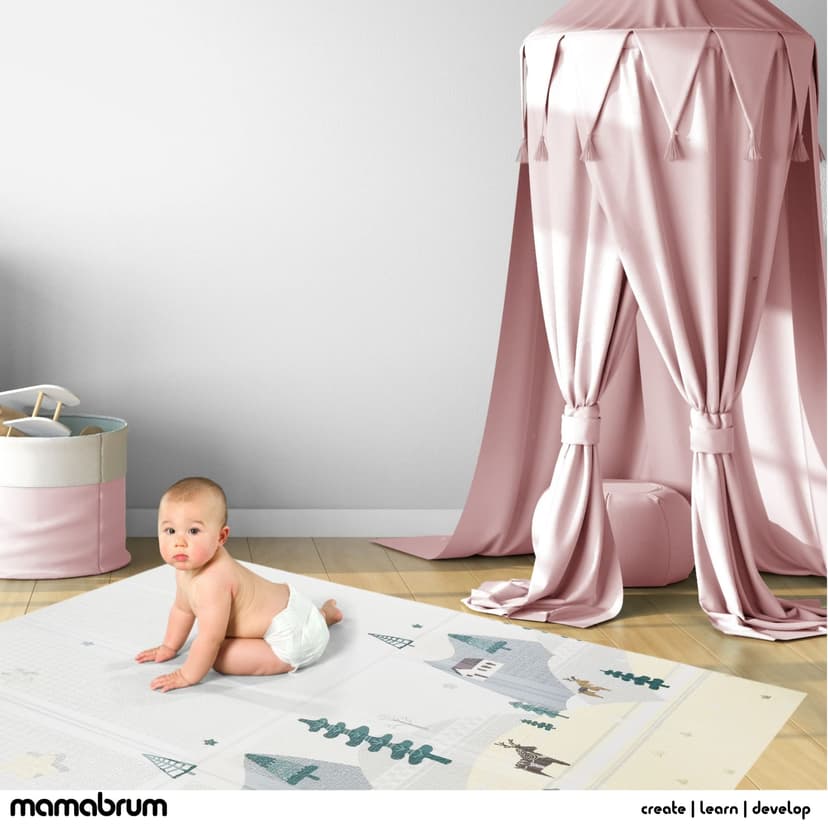 Mamabrum baby play mat 200 x 180 x 1 cm foldable foam mat waterproof portable child safe non-toxic thicker bigger - 2