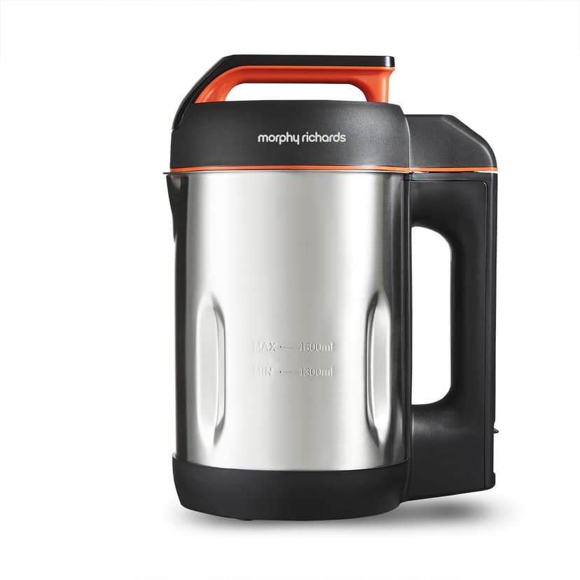 Morphy Richards Soup Maker, 1.6L Dual Programme, Serrator Blade, Easy Clean, Keep Warm, LED Countdown, Add to Function, Detachable Power Cord, Stainless Steel, 501022 - 1