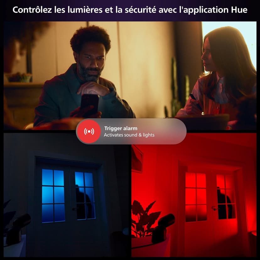 Philips Hue Secure, Caméra HD 1080P sans Fil, Utilisation intérieure ou extérieure, contrôle avec Une Seule Application, Noir - 5