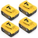 2Pcs Remplacement pour DeWalt Batterie 18V 5.0Ah DCB182 DCB180 DCB184 DCB200 DCB182 DCB181 DCB201 Outil Batterie Goodexo(Jaune Vert) - 1