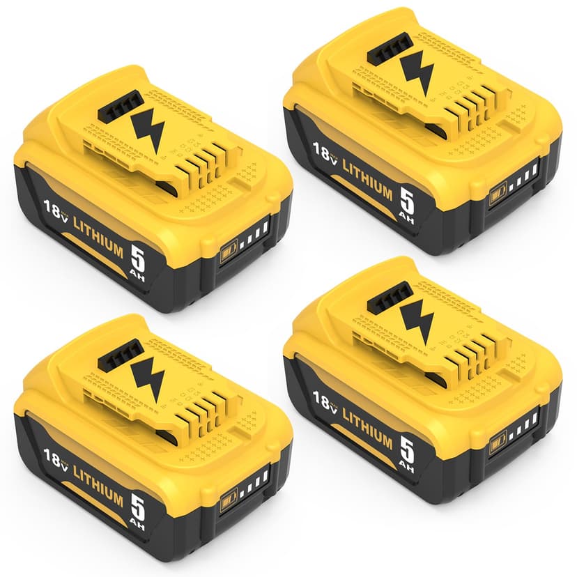 2Pcs Remplacement pour DeWalt Batterie 18V 5.0Ah DCB182 DCB180 DCB184 DCB200 DCB182 DCB181 DCB201 Outil Batterie Goodexo(Jaune Vert) - 1