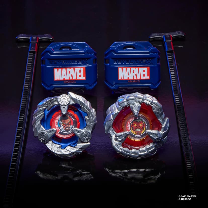 Beyblade X and Marvel Collab, Captain America 4-70GB vs Red Hulk 1-80R - 3
