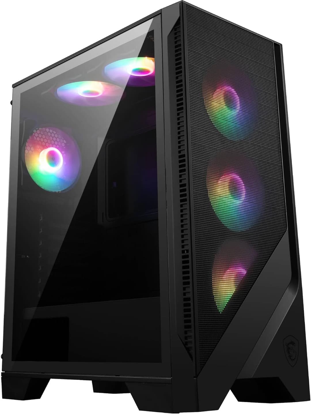 MSI MAG Forge 120A Airflow Case PC Mid Tower ATX, Micro-ATX & Mini-ITX, Vetro temperato, Pannello frontale mesh, 6 ventole Auto-RGB da 120 mm, Filtro antipolvere magnetico, Porte USB 3.2 Gen 1 Type-A