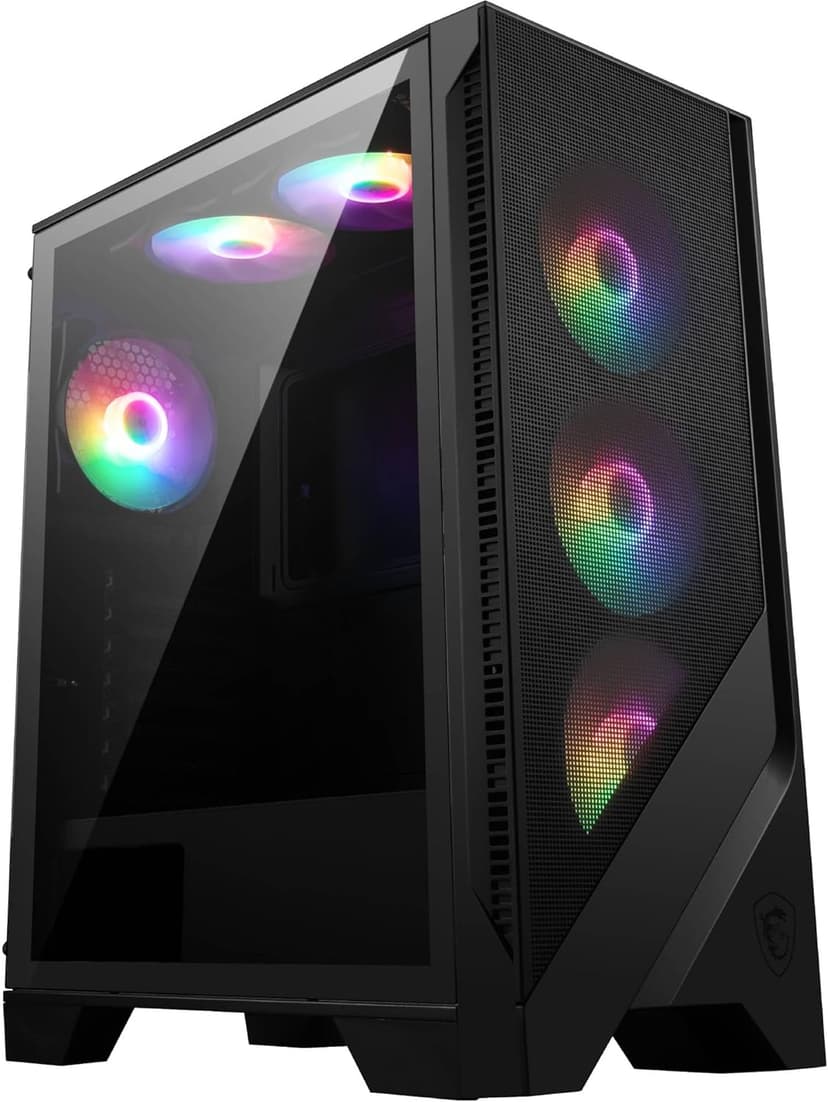 MSI MAG FORGE 120A AIRFLOW Mid-Tower PC Case - ATX Capacity, up to 330mm RTX 40 GPU Support, 6 x 120mm ARGB Fans, Magnetic Dust Filters, Tempered Glass, 1-6 ARGB Control Board, USB 3.2 Gen 1 Type-A - 1