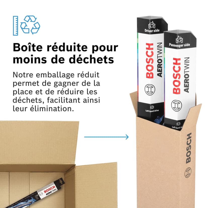 Bosch Balais d'Essuie–Glace Plats Aerotwin AM468S, Longueur: 650mm/400mm – 1 Paire de Balais avant - 7