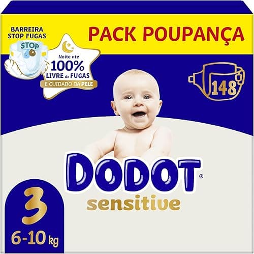 Dodot Sensitive Taille 3 (6-10 kg) Mega Pack 148 couches …
