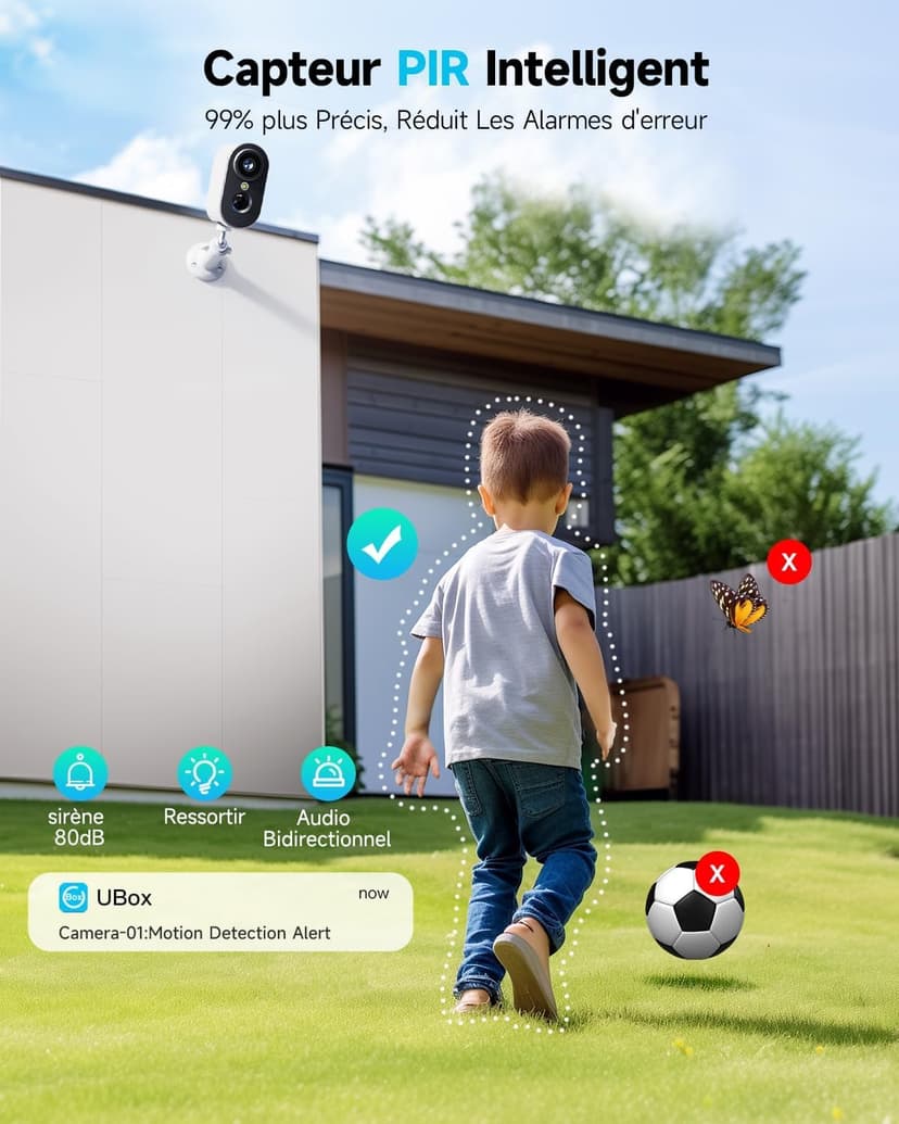 2K Outdoor Surveillance Camera Battery Solar Panel Camera Surveillance Outdoor WiFi Colour Night Vision Wireless Cameras Outdoor Indoor PIR Motion Detection IP66 2.4GHz 2 - 3