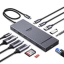 UGREEN Laptop Docking Station Triple Display (2x HDMI +DP), 12-in-1, 100W PD, 2×10Gbps USB-C, 2x USB-A, 170MB/s SD/TF, Ethernet, Audio, 4K@120Hz Max DisplayPort, 40cm Cable, Aluminum Dock for Dell, HP - 1