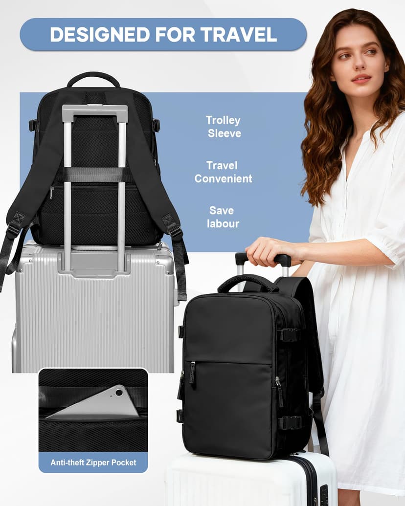SZLX Sac à Dos Sous Vide Voyage 40x30x20 avec pompe Bagage Cabine Ryanair Wizz air Sous Vide Baggage Cabine 40x20x25 pour Ryanair Bagage à Main 45x36x20 Easyjet Sac Ordinateur Portable Femme Homme - 5