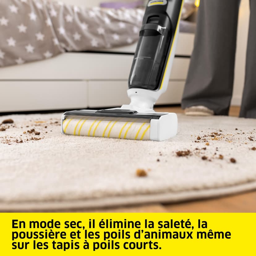 KÄRCHER aspirateur Laveur FCV 4 Dry Extra, 3-en-1 : Aspire, Lave et sèche, autonomie : 45 Min, rendement : 200 m², capteur Dynamic Control, Station de séchage, 2 réservoirs, écran Vision!Clean - 4