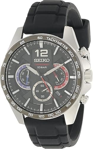 Seiko Hommes Analogique Quartz Montre avec Bracelet en Si…
