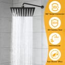 Bubuny Rain Shower Head Square Stainless Steel Shower Head 20 x 20 cm Adjustable Square with Self-Cleaning Nozzles Black - 6