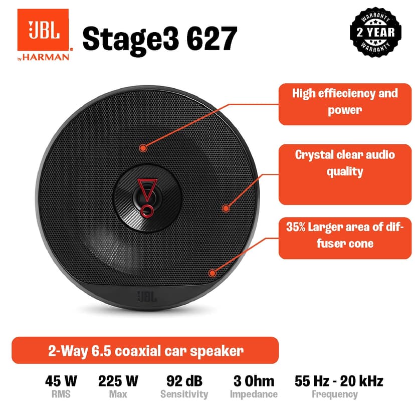 JBL Stage 3 627 6.5'' (16cm) Speaker Set - 2