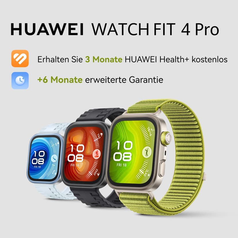 HUAWEI WATCH FIT 4 Pro Smartwatch, Ultra Thin, 1.82" Sapphire Glass, Titanium Alloy Bezel, Health Management, ECG, Up to 10 Days Battery Life, For Android and iOS, 6-Month Extended Warranty, Blue - 2