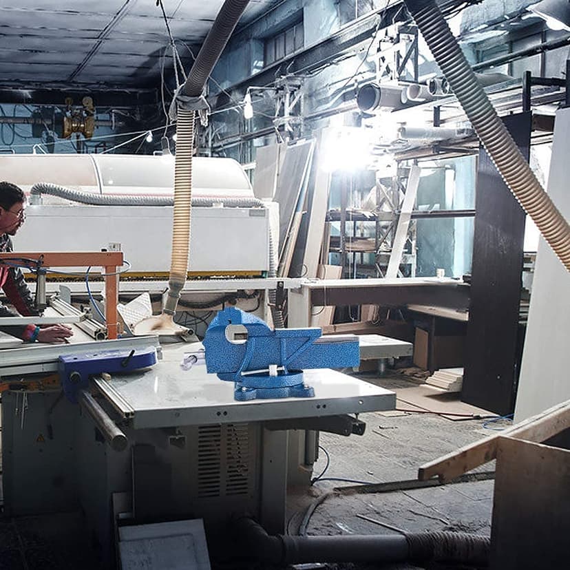 Heavy Duty Swivel Workshop Bench Vice Clamp, 6 Inch 150mm 12Kg Universal Table Workbench for Tool Material Clamping Fixing, Rotatable Engineer Table Bench (6 Inch 12KG) - 2