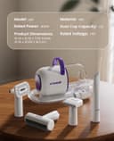 oneisall Aspirateur Poil de Chien et Chat, Aspirateur Poils d'animaux avec la Brosse, 12000Pa Puissance d'Aspiration, Elimine 99.99% des Poils d'animaux avec 4 Accessoires de Soins, 1.5L Capacité - 7