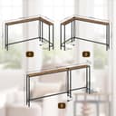YATINEY Narrow Console Table Entrance Table 15cm Wide Hallway Table 1AC and 2 USB Ports Living Room Hallway Behind Sofa 3 Combination Modes Vintage Brown and Black XCT07CBR - 3