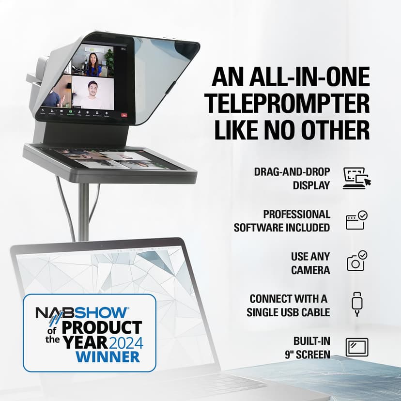 Elgato Prompter – Téléprompteur avec écran intégré pour YouTube, Twitch, Zoom, MS Teams et plus, prend en charge DSLR/Webcam/Smartphone, Affichage par glisser-déposer, compatible Mac/PC et Stream Deck - 3
