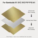 TIOPY Double Sided PEI Textured Sheet for Bambu Lab X1/X1C/X1E/P1P/P1S/A1, Flexible Removal Spring Steel Sheet, Build Plate Heated Bed Spring Steel Flexible Platform, 257x257mm - 3