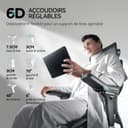 Hbada E3 Pro Chaise de Bureau Ergonomique Fauteuil de Bureau - Soutien Lombaire Dynamique 3 Zones, Appui-Tête 4D Réglable, Accoudoirs 6D Réglables, Pivotant avec Repose-Pieds, Noir - 3