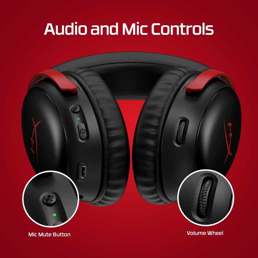 HyperX Cloud III Wireless – Gaming headset for PC, PS5, PS4, up to 120-hour Battery, 2.4GHz Wireless, 53mm angled drivers, Memory foam, Durable Frame, 10mm microphone, Black. - 6