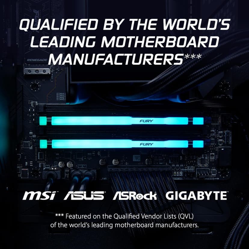 Kingston FURY Beast Black RGB 16GB 6000MT/s DDR5 CL36 DIMM Desktop Gaming Memory Single Module AMD EXPO/ Intel XMP - KF560C36BBE2A-16 - 5