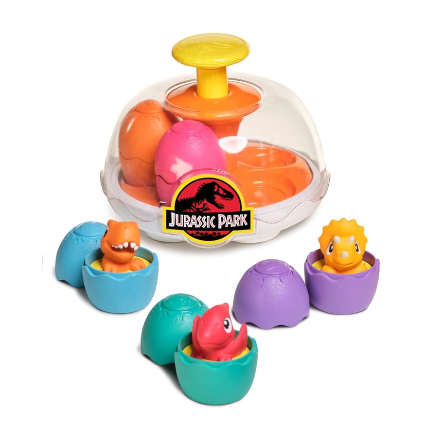 Toomies E73252 Tomy Spin & Hatch Dino Eggs, Dinosaur Children, Jurassic World, Educational Shape Sorter with Colours Sound, Toy for Baby Boys & Girls Aged 1, 2 & 3 Years Old, 7.7 x 7.5 x 7.5 inches - 1