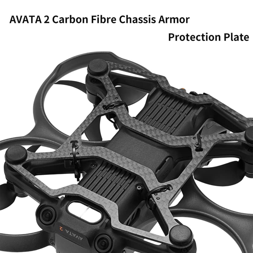 AVATA 2 Carbon Fiber Chassis Armor Protection, Anti-Collision Bottom Armor with Retaining Strap Drone Accessories for DJI AVATA 2, Corrosion Resistance & Wear Resistance - 3