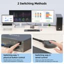 KVM Commutateur 2 PC 2 moniteurs HDMI USB C Double moniteur USB 3.0 Type C Commutateur 4K @ 60Hz pour 2 ordinateurs, clavier et souris Utilisation commune - 9