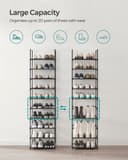 SONGMICS 10-Tier Shoe Rack, Shoe Stand, Space-Saving Shoe Storage, 45 x 28 x 173 cm, Metal Frame, Non-Woven Fabric Shelves, for Hallway, Bedroom, Black LSH010B02 - 3