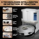 Shark PowerDetect 2-in-1 Robot Vacuum Cleaner and Mop, NeverTouch Pro 60 Days Self Legend, Additional and Cleaning Robot with 3D & LiDAR Navigation, NeverStuck, Wi-Fi/App/Alexa, White AV2810ZEEUWH - 6