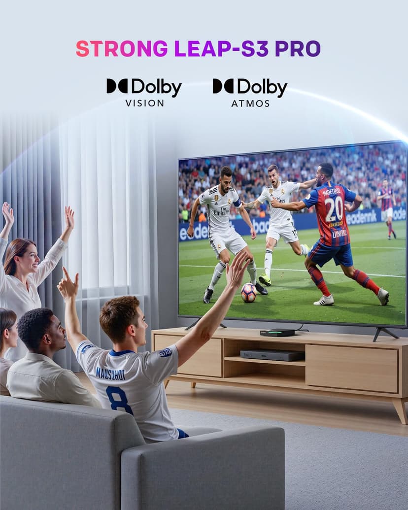 STRONG Leap-S3 Pro Box Streaming Google TV 4K UHD avec Port Ethernet, Android 12, 4GB RAM + 32GB Stockage, Wi-FI 6, Chromecast Intégré, Assistant Google Vocal, Dolby Atmos & Dolby Vision - 5