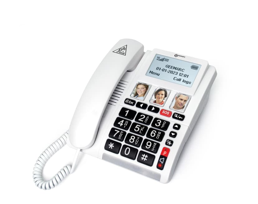 Geemarc CL9000 - Téléphone d’Appel d’Urgence pour la Maison et Son Bracelet SOS Étanche avec Gros Boutons, Volume Amplifié et Écran Rétroéclairé - Fonctionne Uniquement avec Carte SIM - 2
