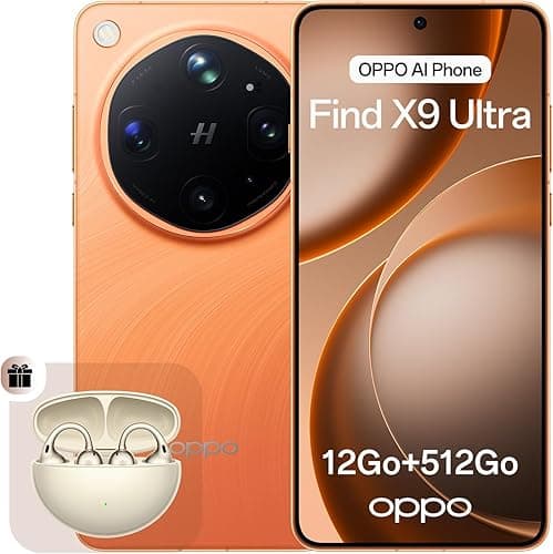 OPPO Find X9 Ultra 5G Unlocked Smartphone, Dual 200MP Hasselblad Cameras, 10x Ultra-Sensing Optical-Zoom, 8K Video, 7050mAh, 144Hz 2K Display, Snapdragon 8 Elite Gen 5, Canyon Orange(with Enco Clip2)