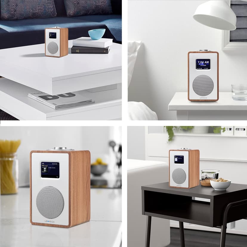 LEMEGA CR4 Radio numérique Dab/Dab+/FM avec Bluetooth,Radio Dab Portable alimentée par Le Secteur,Horloge à Deux alarmes avec Snooze,Affichage Couleur,Effet Bois (Noyer) - 7