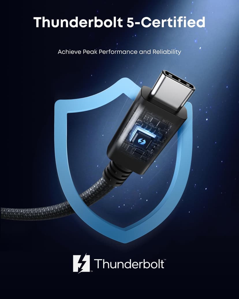 Anker Prime Thunderbolt 5 Cable, 3.3 FT USB C to USB-C Cable, 240W Charging, 80Gbps Data Transfer, 8K/4K Displays, for MacBook Pro, iPhone 17/16/15, iPad Pro,and More - 6