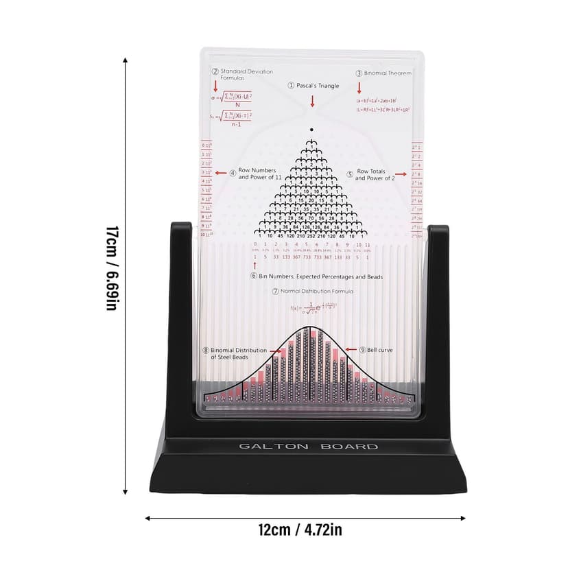 CHEOTIME Galton Board, Probability Demonstrator Effective Statistical Law Experiment Model Dalton Board Physics Lab Teaching Tool with 2800 Metal Beads - 2