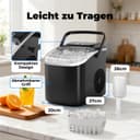 Acmeenjoy Ice Cube Machine 12 kg/24 H, Small Ice Cube Machine, 1.2 L, Self-Cleaning Ice Maker with Handle Ice Cube Basket/Shovel, 8 Ice Cubes in 6-8 Minutes, for Kitchen/Office/Party/Office, RV, Black - 5