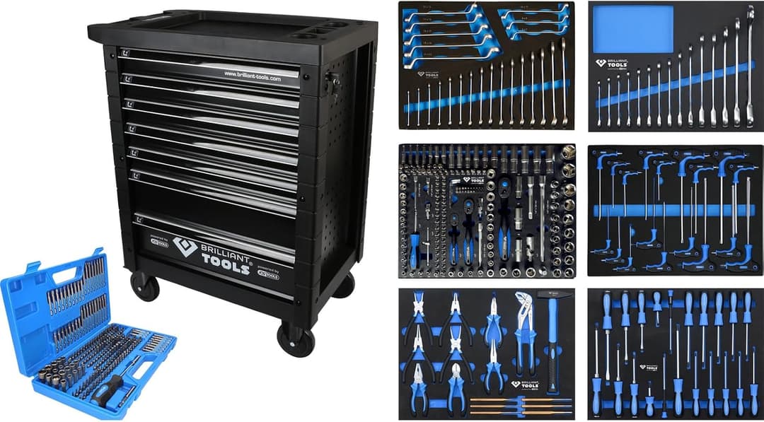 BRILLIANT TOOLS BT153473 Workshop Trolley with 6 Drawers with 473 Tools [Powered by KS Tools]
