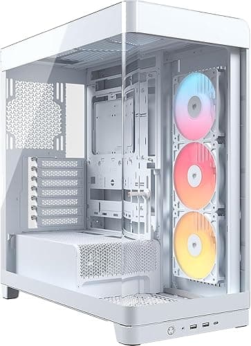 CORSAIR FRAME 4500X RS-R ARGB Panoramic Glass Mid-Tower PC Case – InfiniRail Mounting System, Fits Dual 360mm Radiators, GPU Anti-Sag, 3x RS120R Fans Included – White