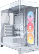 CORSAIR FRAME 4500X RS-R ARGB Panoramic Glass Mid-Tower PC Case – InfiniRail Mounting System, Fits Dual 360mm Radiators, GPU Anti-Sag, 3x RS120R Fans Included – White - 1