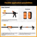 TOOLMAYS 2pcs 150 mm Clamps for Woodwork with Connector, Splicable to 620mm as Spreader, 100kg Max Load Wood Clamps Quick Grip, One-Handed Clamp, Ratchet Clamp for Long Woodworking Workpieces - 5